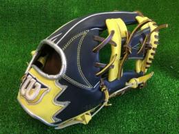 【特価グラブ】ウィルソン　軟式用【WTARHQ5WH】型付け込み　ネイビー×イエロー