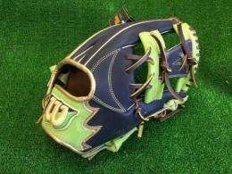 【特価グラブ】ウィルソン　軟式用【WTARHQ5WH】型付け込み　ネイビー×Lグリーン